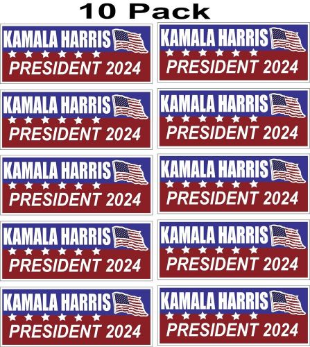 Kamala harris for president 2024 flag decal sticker 2024 (10 pack) free shipping