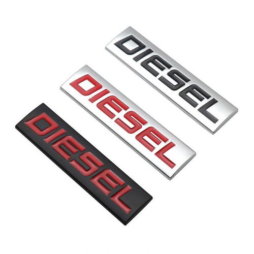 2pcs silver black diesel emblem 3d car side badge metal sticker sport turbo