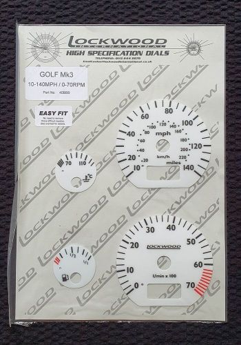 Lockwood vw golf mk3 white 140mph speedo dials