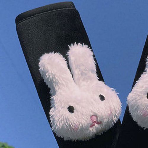 Rabbit cute cartoon car seat belt shoulder pad soft plush cushion