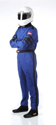 Racequip 110023rqp 110 series 1-pc driving suit sfi 3.2a/1 blue/black stripe