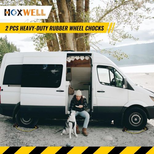 2 pair rubber heavy duty dual wheel chocks front and back, rv leveling blocks...