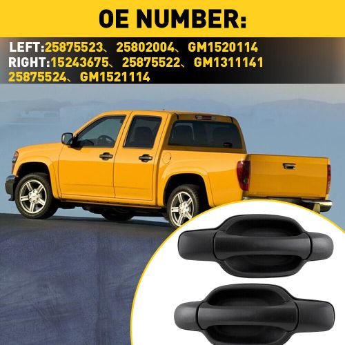 2x rear exterior lhrh door panel handle black for 2004-2012 chevrolet colorado e