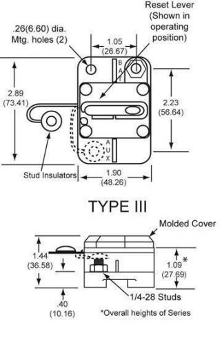 New oem cooper bussman circuit breaker for 0-42vdc 60 amp manual iii cb184f60