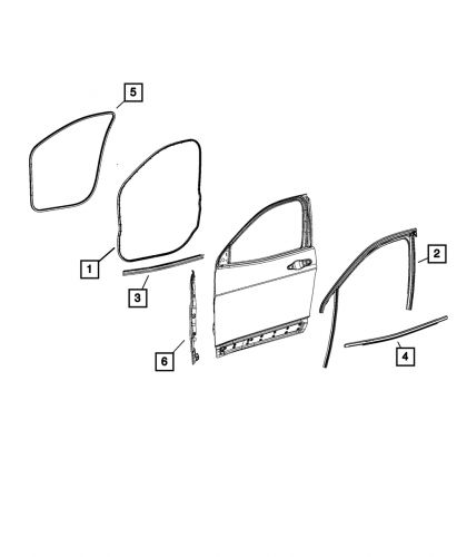 Genuine mopar door belt outer weatherstrip left 68442233aa