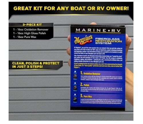 Meguiar&#039;s marine/rv fiberglass restoration system,boat repair kit polish&amp;wax set