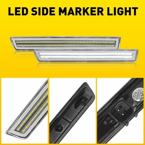 2pcs led rear bumper side marker light lamp white for 2015-2022 dodge challenger