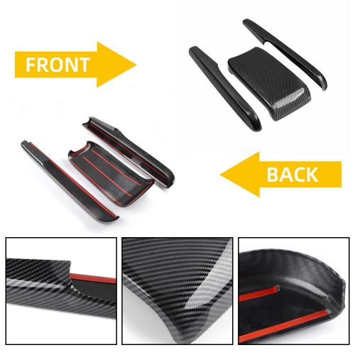 Center console armrest box cover set carbon fiber for honda civic 2016-2021