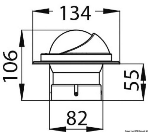 Riviera idra series boat marine compass 3&#034; 80mm white bracket mount