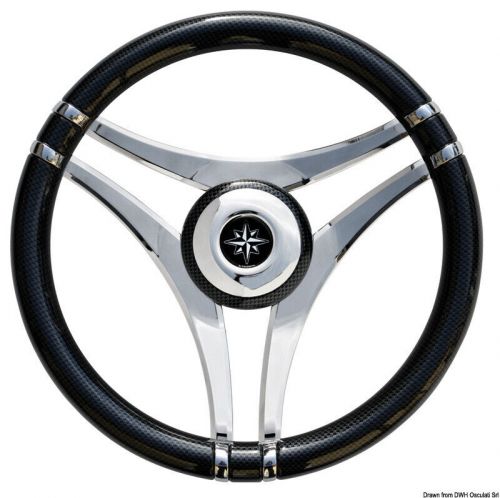 Osculati impact carbon steering wheel ss spokes (diameter) 350 mm