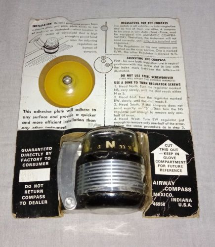 Air way compass for auto or boat model 595 sealed new old stock damaged package