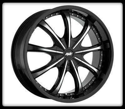 22" x 9.5" avenue a605 black wheel rims & 285-45-22 nitto terra grappler tires