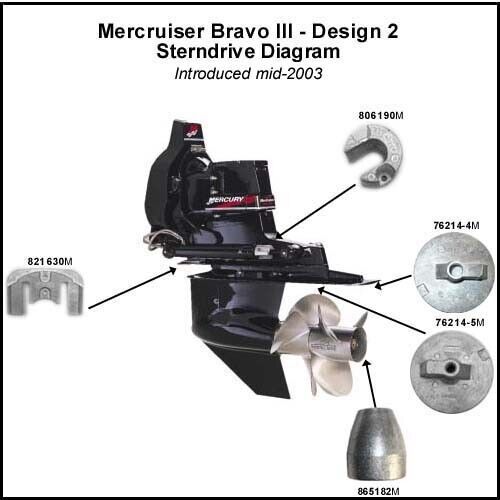 Mercury bravo 3 magnesium anode kit new dealer direct military grade