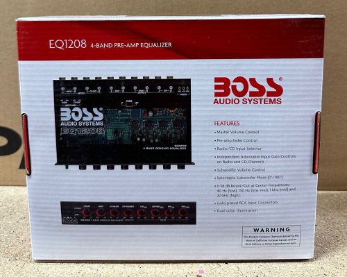 Boss audio eq1208 car 4 band pre-amp stereo 12v equalizer eq rca preouts new