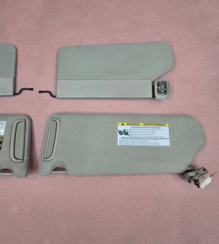 05-06 tundra sr5 crew cab left &amp; right taupe primary secondary sunvisors set oem