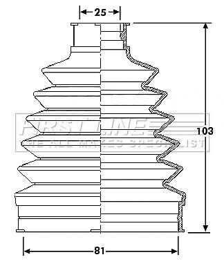 Cv joint boot outer fcb6210 first line c.v. driveshaft gaiter 7701209242 quality