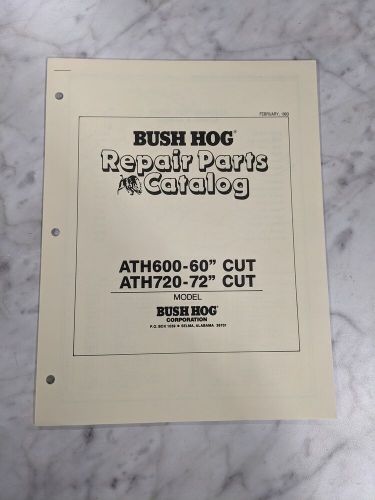 Bush hog illustrated repair parts list book catalog manual ath 600 700 mower