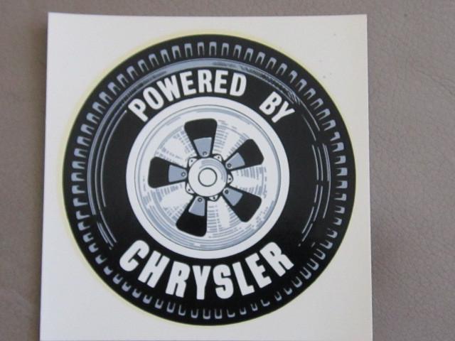  nos powered by chrysler inside window decal-made in the 60s-still works great-