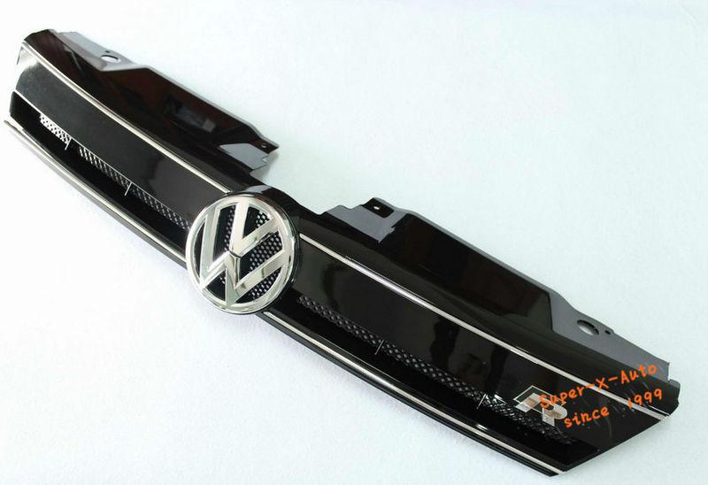 Chrome black r style front upper center hood grill for vw volkswagen jetta mk6