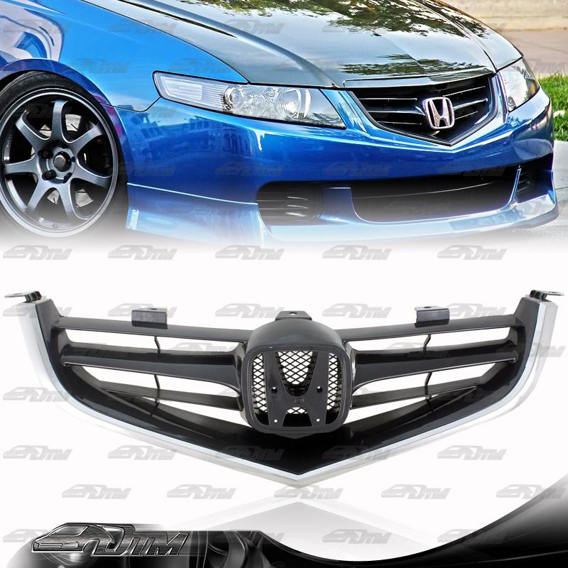 2004-2005 acura tsx jdm euro style abs plastic front bumper hood grille