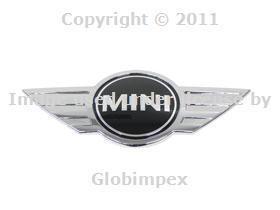 Bmw cooper countryman hood emblem 'mini' wings genuine oem new