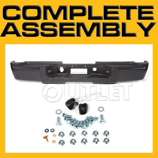 2007-2010 silverado hd dually rear step bumper assembly sierra 3500hd primed blk