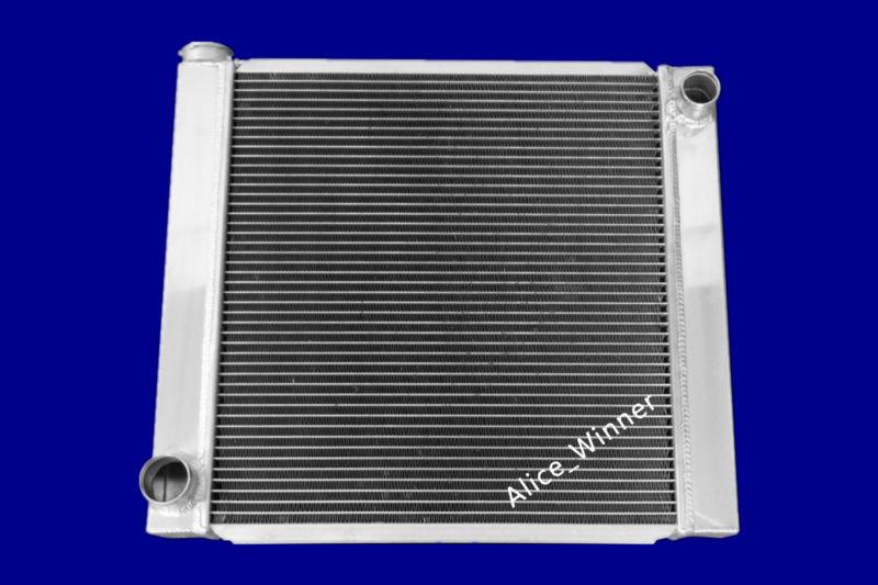 Daul core universal aluminum radiator for ford mopar 19" x 22" inch