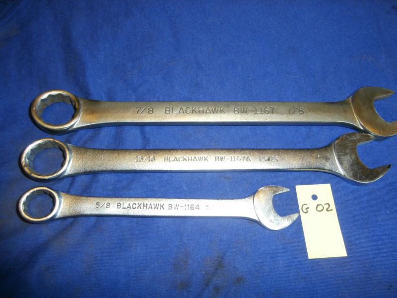 G02 blackhawk tools usa bw??  3 pcs. 12pt. comb. wrenches