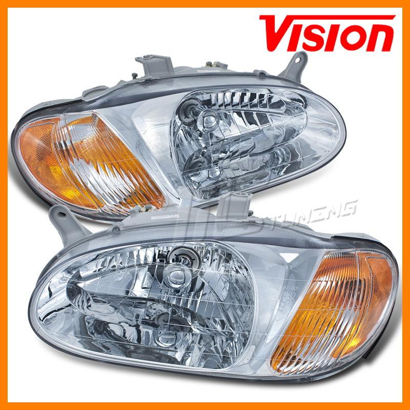 Fit 98 99 00 01 kia sephia new sport-style head lights signal lamp w amber lh+rh