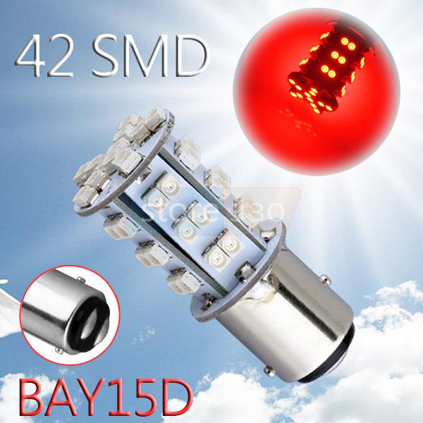 1157 bay15d 42 smd red fog tail turn signal led car light bulb lamp