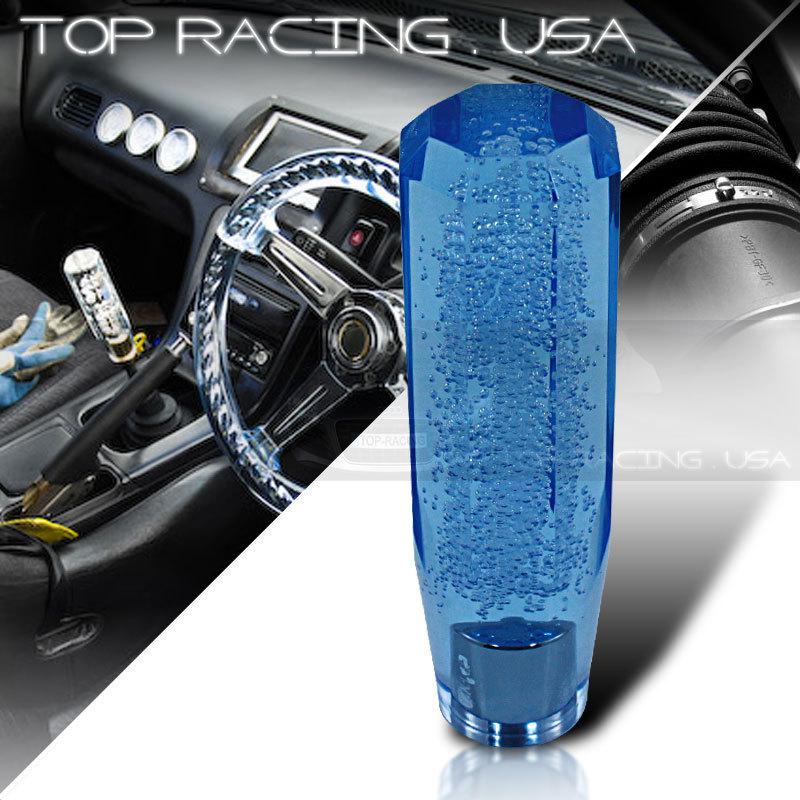 Universal 150mm octagon crystal bubble jdm/vip style  shifter shift knob blue