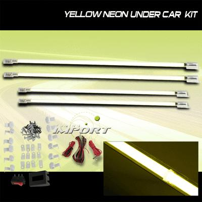 Universal auto car/truck 4-piece underglow neon tube lighting performance system