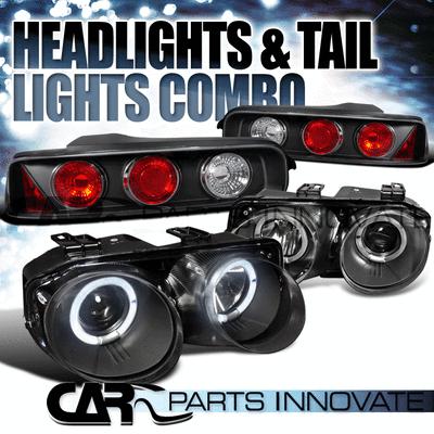 1998-2001 acura integra hb black halo projector headlight+altezza tail lamps