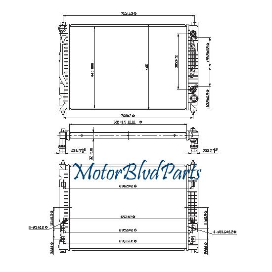 00-01 a6 2.7l awd quattro auto trans cooling radiator