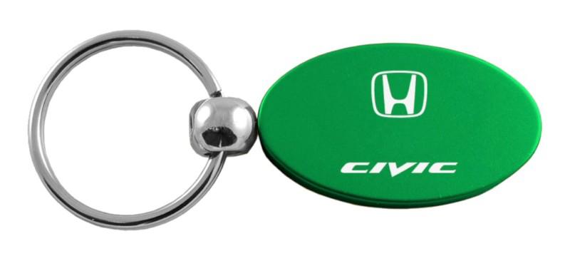 Honda civic green oval keychain / key fob engraved in usa genuine