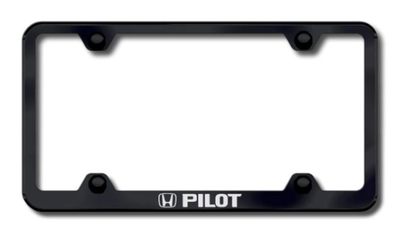 Honda pilot wide body laser etched license plate frame-black made in usa genuin