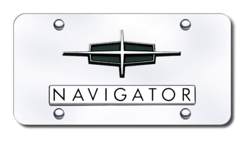 Ford dual navigator chrome on chrome license plate made in usa genuine