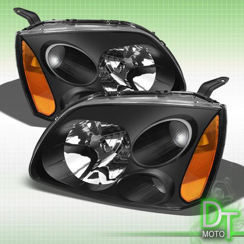 Black 04-08 mitsubishi galant crystal headlights lights lamps left+right