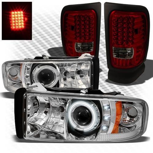 94-01 ram 1500, 94-02 2/3500 ccfl projector headlights + r/s led tail lights set