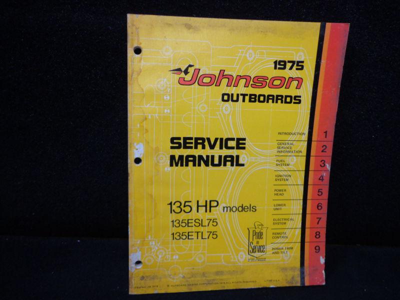 Factory service manual #jm7514 for 1975 johnson 135hp 0utboard - repair manual