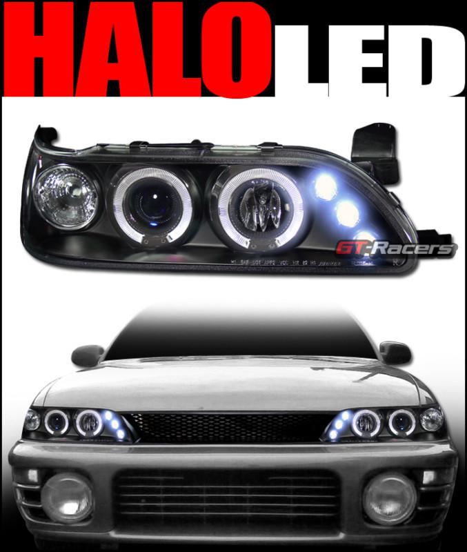 Black led halo rims projector head lights corner signal 1993-1997 toyota corolla