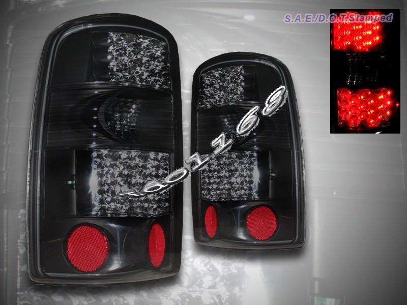 2000-2006 chevy tahoe suburban gmc denali l.e.d tail lights dark smoke