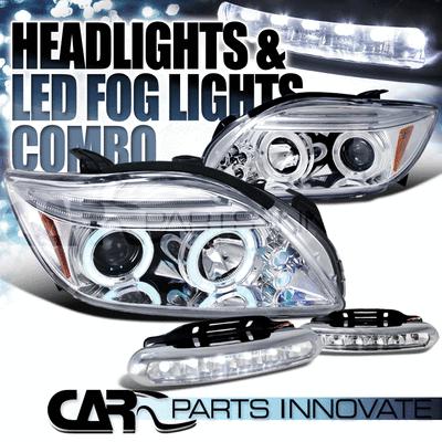 04-10 scion tc chrome twin halo projector headlights+6-led fog lamps