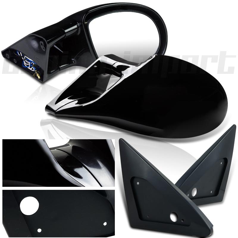 1992-1995 honda civic dx vx m3 style glossy black side view power adjust mirrors