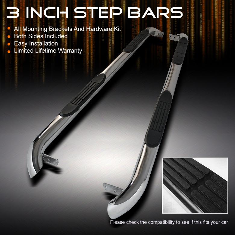 06-11 benz ml-class 3" polished stainless steel side step bar running board pair