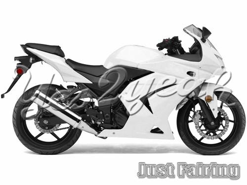 Injection molded fit ex250 250r 2008-2012 2009 2010 2011 white fairing 25w08