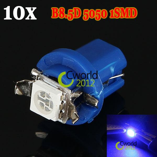 10x t5 b8.5d car gauge 5050 1smd led speedo dashboard dash side light bulb blue