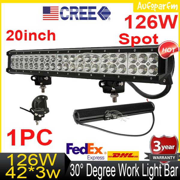 126w 20" 8820lm alloy driving lamp offroad truck mining boat 4wd work light bar