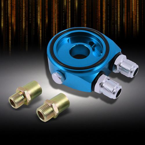 Blue racing aluminum m20 oil filter/gauge filter sandwich cooler adapter plate