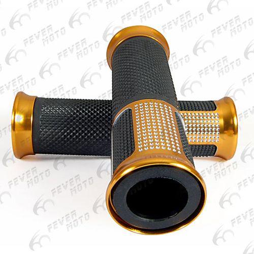 Fm punk style 7/8" handlebar grips gold for honda suzuki bmw brand new